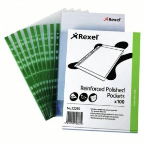 ΖΕΛΑΤΙΝΕΣ REXEL 12265 ΕΝΙΣΧΥΜΕΝΕΣ ΜΕ ΑΝΟΙΓΜΑ ΠΑΝΩ ΠΡΑΣΙΝΕΣ 0.09mm-0