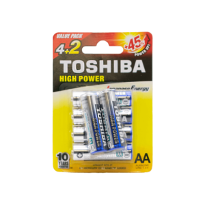 TOSHIBA ΜΠΑΤΑΡΙΑ (AA) ALKALINE BLISTER 4+2T LR 06 00152658